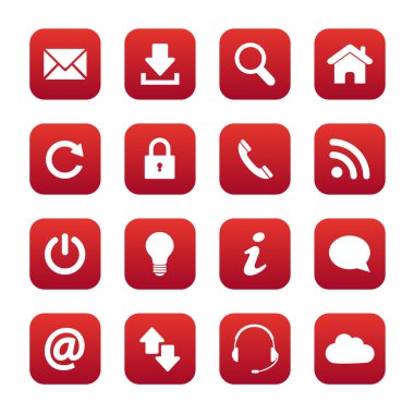 Kırmızı web düğmeleri