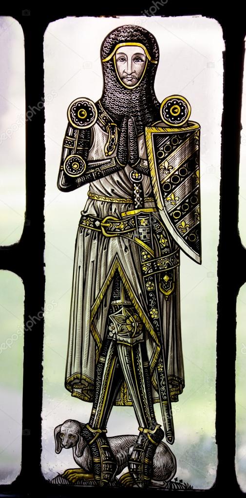 Bonawit Stained Glass Medieval Knight Praying Yale University St