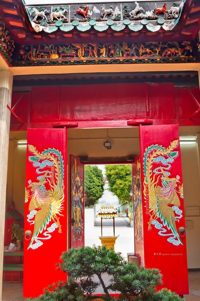 Kırmızı kapı Tin Hau Tapınağı, deniz tanrıçası, Stanley Hong Kong — Stok fotoğraf