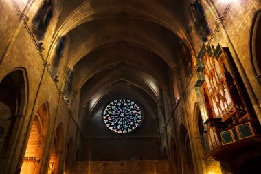 eski taş bazilika gül pencere st maria del pi, saint mary Pi