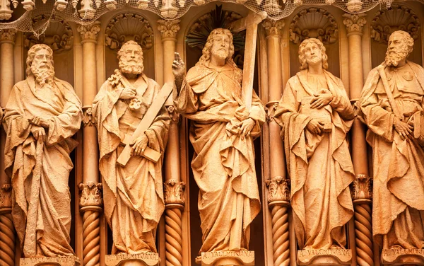 Cristo Estátuas Discípulas Mosteiro Monestir de Montserrat Espanha — Fotografia de Stock