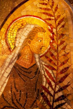 Angel Palm Frond Mosaic Monastery Montserrat clipart