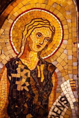 Angel Mosaic Monastery Montserrat Catalonia Spain clipart