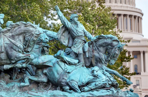 Kavalerie nás neobviníte udělit socha občanské války památník capitol hill w — Stock fotografie
