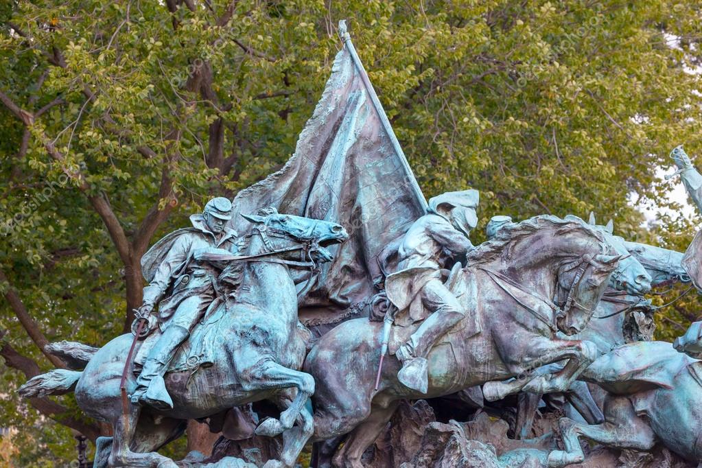 Cavalry Charge US Grant Statue Civil War Memorial Capitol Hill W Stock