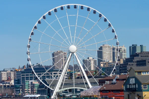 Ferris Wheel Buildings Waterfront Seattle Washington — Stock Photo, Image