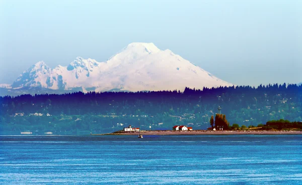 Mount baker puget sound snow mountain fyr washington stat — Stockfoto