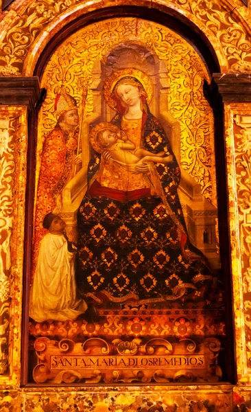 Virgen del siglo XVI Cristo Pintura Catedral de Santa María de — Foto de Stock