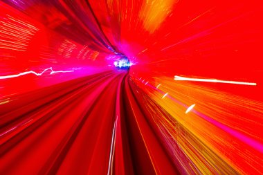 Kırmızı Sarı demiryolu soyut yeraltı demiryolu bund Çin shanghai