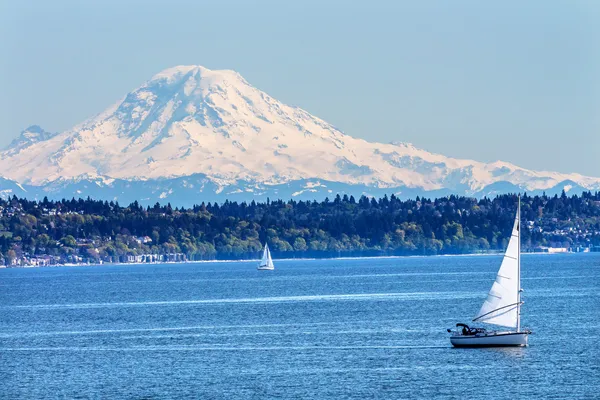 Mount rainier puget sound north seattle Śnieg Góra washington — Zdjęcie stockowe