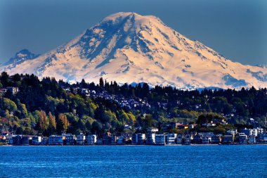 Mount Rainier Puget Sound North Seattle Snow Mountain Washington clipart