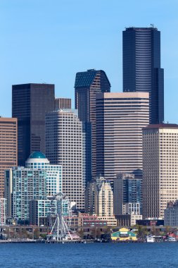 Bina cityscape waterfront Seattle kuleleri washington