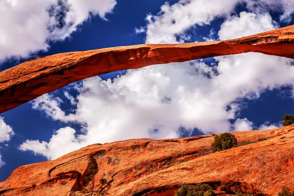 Landskap arch närbild rock canyon devils garden blå himmel arche — Stockfoto