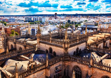 City View Tower from Giralda Tower Seville Cathedral Spain clipart