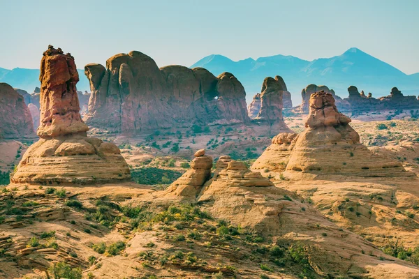 Petrified Sand Dunes Garden of Eden La Salle Mountains Arches Na — Stock Photo, Image