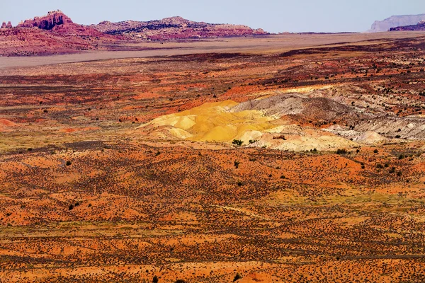 Deserto pintado terras de grama amarela Laranja arenito vermelho Fiery Fur — Fotografia de Stock