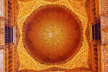 Orange Mosaic Celing Ambassador Room Alcazar Royal Palace Sevill clipart