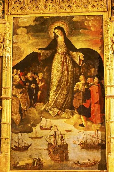 Madonna mary van de zeevarenden fernandez schilderij alcazar Koninklijke p — Stockfoto