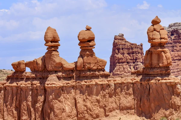 Tres hermanas Hoodoos Goblin Valley State Park Rock Canyon Utah — Foto de Stock