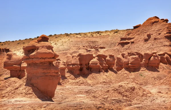 Mushroon Shaped Hoodoos Goblin Valley State Park Rock Canyon Uta — Stock Photo, Image