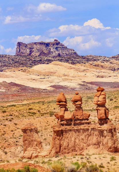 Trois sœurs Hoodoos Goblin Valley State Park Rock Canyon Wild — Photo