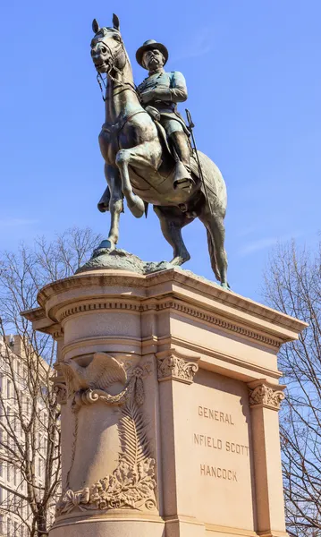 Obecné winfield scott hancock jezdecká socha občanská válka memor — Stock fotografie