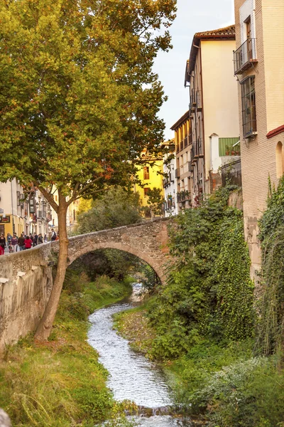 Old Bridge Walking Street Rivière Rio Darro Albaicin Grenade Andal — Photo