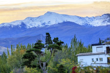 Sierra Nevada Mountains Snow Ski Area Granada Andalusia Spain clipart