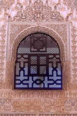 Alhambra Courtyard Moorish Wall Designs Window Granada Andalusia clipart
