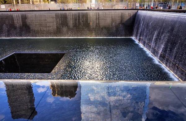 911 Memorial Pool Fountain Waterfall New York NY — Stock Photo, Image