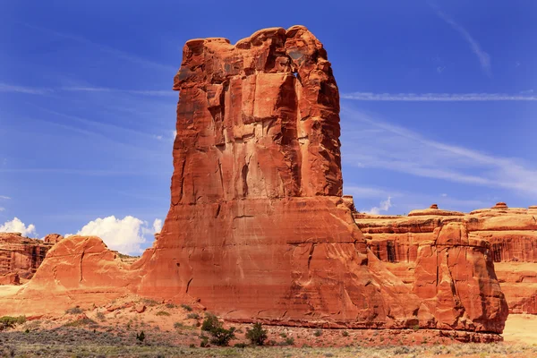 Får vaggar bildande canyon arches nationalpark moab utah — Stockfoto