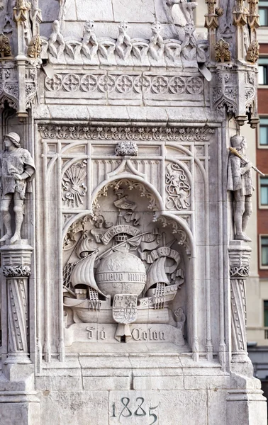 Kolomb heykeli anıt plaza de colon madrid İspanya — Stok fotoğraf