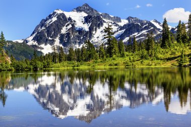 Göl herdem yeşil dağ shuksan resim usa washington