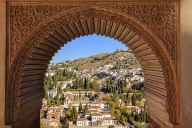 Alhambra Arch Granada Cityscape Andalusia Spain clipart