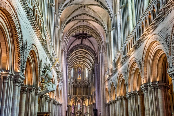 Sunak Haçı Glass Basilica Bayeux Katedrali Bayeux Kilisesi Leydisi Bayeux — Stok fotoğraf