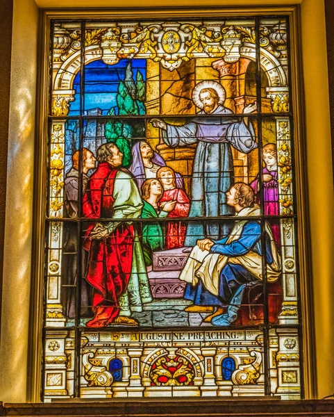 Augustine Florida Usa Mars 2021 Augustine Preaching Stained Glass Cathedral – stockfoto