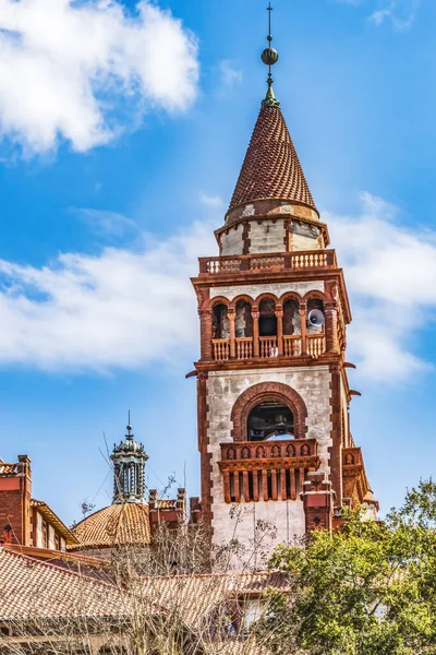 Red White Tower Flagler College Augustine Florida Small College Founded — Stock Photo, Image