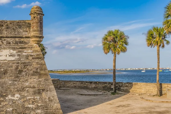 Castillo San Marco First Fort Eastern Waterway Sailboats Augustine Florida — стоковое фото