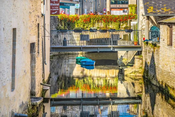 Bayeux Francia Ottobre 2021 Colorful Old Buildings Aure River Reflection — Foto Stock