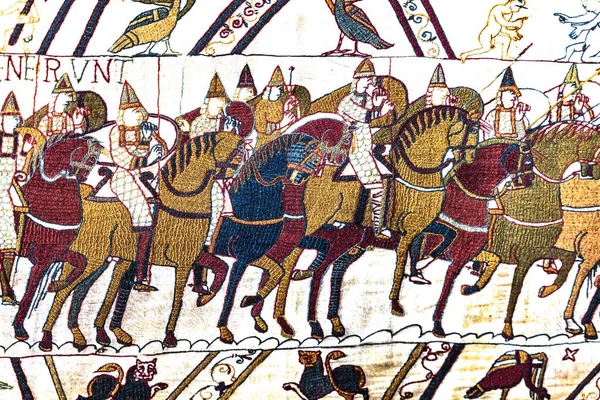 Bayeux Frankrijk Oktober 2021 Kleurrijk Middeleeuws Bayeux Tapijt Bayeux Normandië — Stockfoto