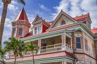 Renkli Mahalle Orange House Malikânesi Balkon Mimarisi Key West Floridas