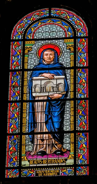 Nimes Francia Diciembre 2021 Saint Bertrand Stained Glass Catedral Notre — Foto de Stock