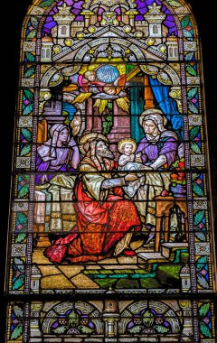 Phoenix, Arizona - 24 Mayıs 2021 Joseph Mary Bebek İsa Cam Bazilika Kilisesi Kusursuz Gebelik Meryem Anka Arizonası 1881 'de kuruldu 1915' in en büyük Katolik kilisesinden yeniden inşa edilen cam.