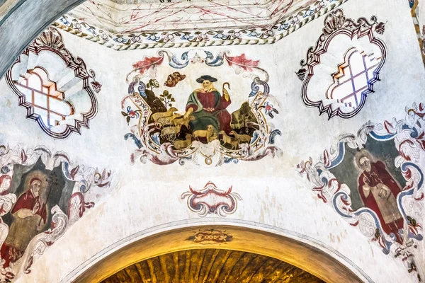 애리조나 애리조나 셰퍼드 교회의 Frescoes Basilica Mission San Xavier Del — 스톡 사진