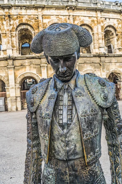 Nimes Fransa Aralık 2021 Kahraman Heykeli Nimeno Antik Roma Klasik — Stok fotoğraf