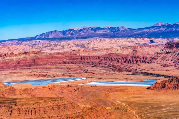 Stagni Irrigazione Blue Reservoir Grand View Point Con Vista Sui — Foto Stock