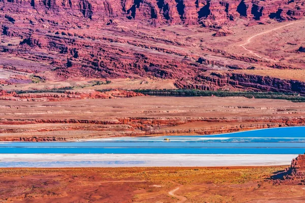 Blue Reservoir Irrigation Ponds Grand View Point Overlook Red Rock — Stock Photo, Image