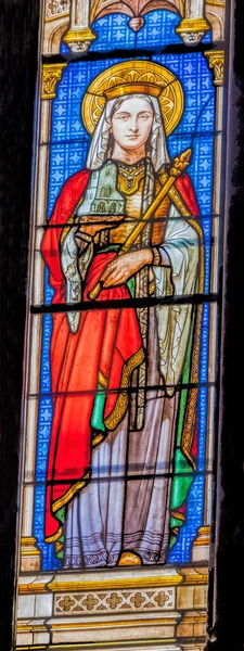 ニーム フランス 2021年12月30日サン クロチルドステンドグラスサン ペペトリュエ教会ニーム ガード フランス 1864年に創設された教会 ノルマンディーの守護聖人 クロヴィス女王はキリスト教をヨーロッパにもたらした — ストック写真