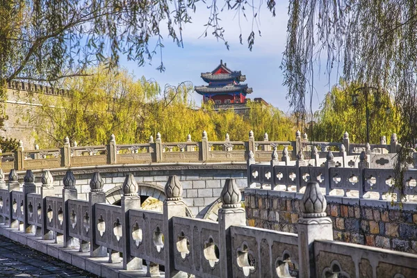 City Wall Gate Tower Кфу Шаньдун Провінція Китай Місто Конфуцій — стокове фото