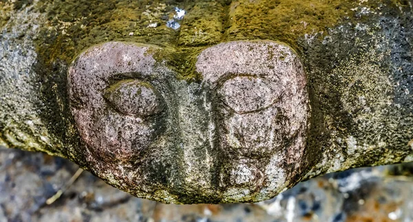 Ancient Native Petroglyphs Altar Mary Shrine Sainte Famille Catholic Haapiti — стокове фото